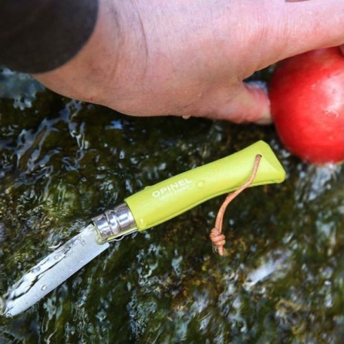Nóż Opinel Colorama 07 inox z temblakiem, jasnozielony