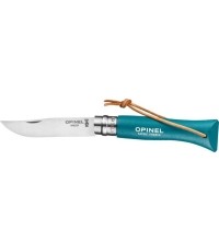 Opinel Colorama 06 inox turkusowy nóż z rzemieniem