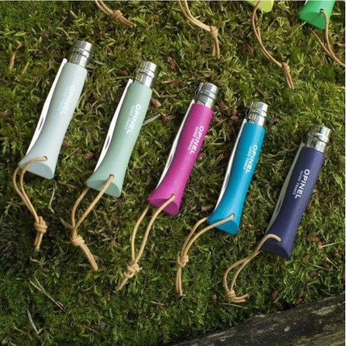 Opinel Colorama 06 inox turkusowy nóż z rzemieniem