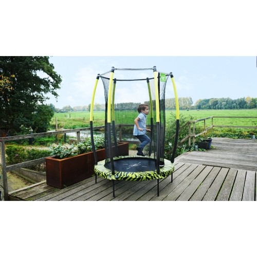EXIT Tiggy trampolina juniorska z zabezpieczeniem ø140cm - czarna/zielona