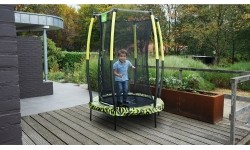 EXIT Tiggy trampolina juniorska z zabezpieczeniem ø140cm - czarna/zielona