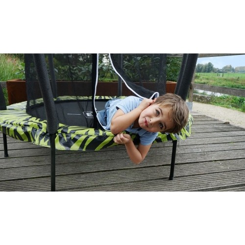 EXIT Tiggy trampolina juniorska z zabezpieczeniem ø140cm - czarna/zielona