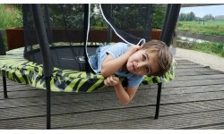 EXIT Tiggy trampolina juniorska z zabezpieczeniem ø140cm - czarna/zielona