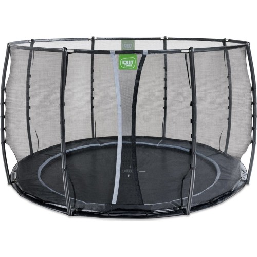 EXIT Dynamiczna trampolina naziemna ø305cm z siatką zabezpieczającą - czarna
