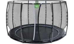 EXIT Dynamiczna trampolina naziemna ø305cm z siatką zabezpieczającą - czarna