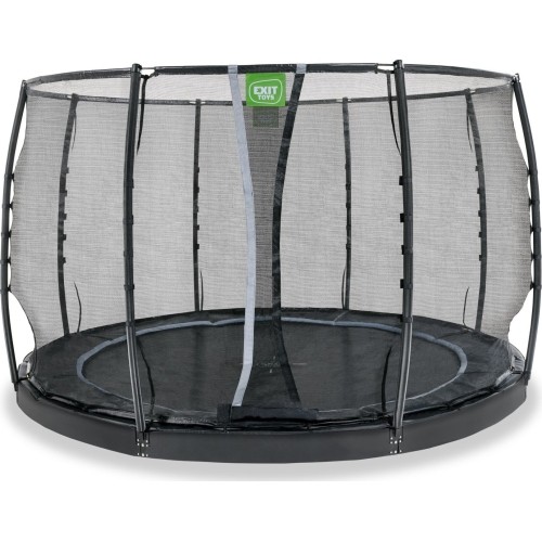 EXIT Dynamiczna trampolina naziemna ø305cm z siatką zabezpieczającą - czarna