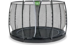 EXIT Dynamiczna trampolina naziemna ø305cm z siatką zabezpieczającą - czarna