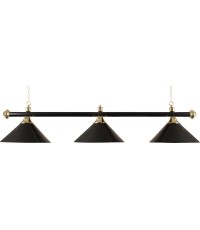 Mosiężna lampa bilardowa z 3 kloszami Buffalo, czarna, 150 cm