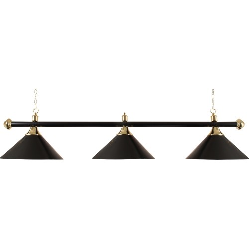 Mosiężna lampa bilardowa z 3 kloszami Buffalo, czarna, 150 cm