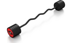 Sztanga gumowana łamana 40 kg czerwony połysk - Marbo Sport