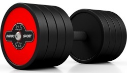 Hantla stalowa gumowana Marbo Sport, 32,5 kg, czerwona