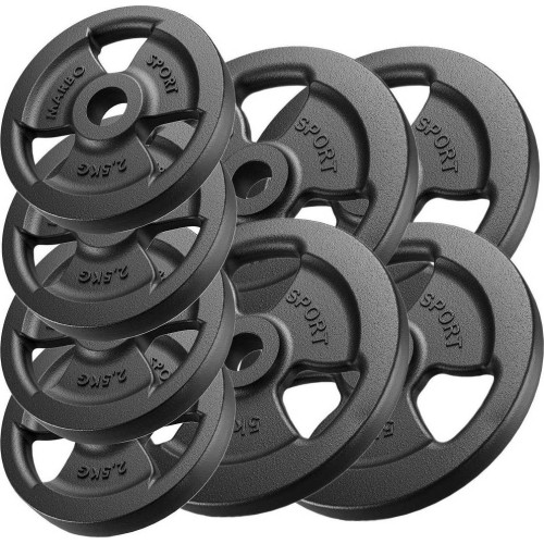Zestaw obciążeń żeliwnych Marbo, 30 kg / 4x5 kg + 4x2,5 kg