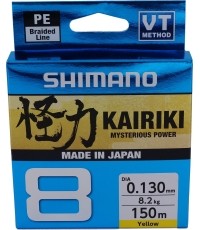 Plecionka Shimano Kairiki 8, 150m, 0,16mm, 10,3kg, żółta