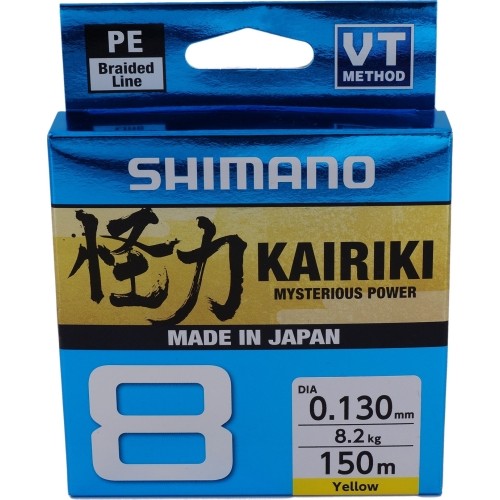 Plecionka Shimano Kairiki 8, 150 m, 0,16 mm, 10,3 kg, żółta