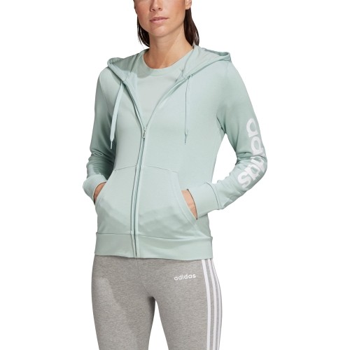Bluza damska Adidas W E Lin FZ HD zielona FM6484