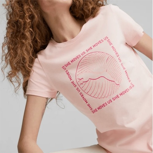 Bluzka damska Puma Graphics She Move różowa 674451 66