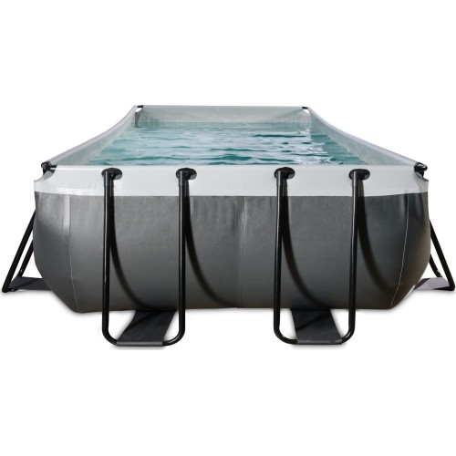 EXIT Black Leather basen 400x200x100cm z pompą filtrującą - czarny