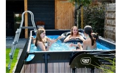 EXIT Black Leather basen 400x200x100cm z pompą filtrującą - czarny