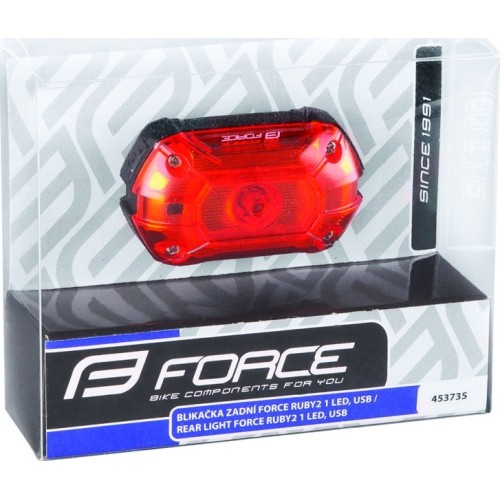 Lampka tylna FORCE Ruby2 25L, 1 LED USB