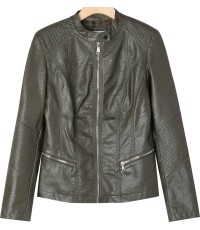 Glo Story Dirbtinės Odos Striukė Moterims Green