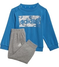 Dziecięcy dres Adidas I Lin Ft Jog szaro-niebieski HF1910