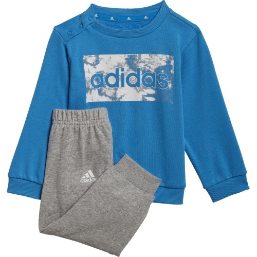 Dziecięcy dres Adidas I Lin Ft Jog szaro-niebieski HF1910