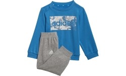 Dziecięcy dres Adidas I Lin Ft Jog szaro-niebieski HF1910