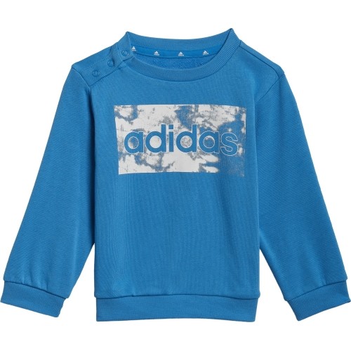 Dziecięcy dres Adidas I Lin Ft Jog szaro-niebieski HF1910