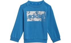 Dziecięcy dres Adidas I Lin Ft Jog szaro-niebieski HF1910