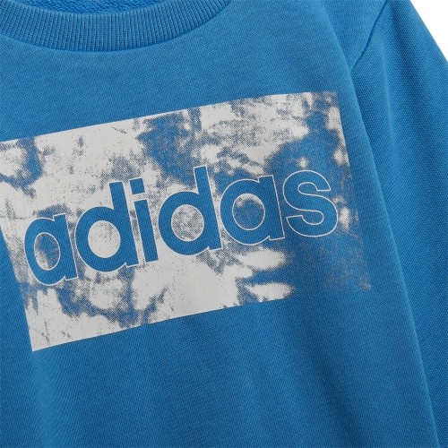 Dziecięcy dres Adidas I Lin Ft Jog szaro-niebieski HF1910