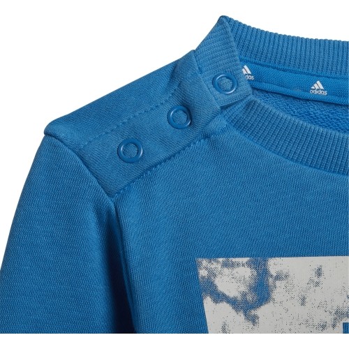 Dziecięcy dres Adidas I Lin Ft Jog szaro-niebieski HF1910