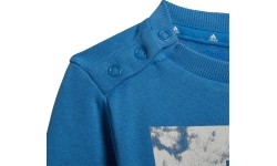 Dziecięcy dres Adidas I Lin Ft Jog szaro-niebieski HF1910