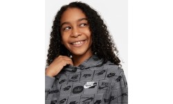 Nike Džemperis Paaugliams K Nsw Club Ft Hdy Aop Grey FN8741 084