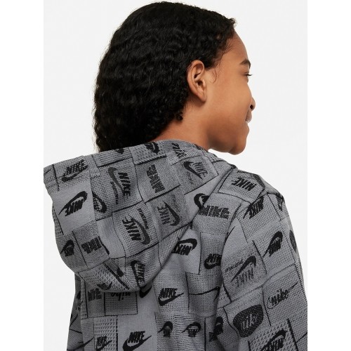 Nike Džemperis Paaugliams K Nsw Club Ft Hdy Aop Grey FN8741 084