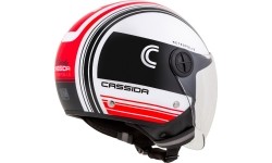 Kask motocyklowy Cassida Handy Metropolis czarny/biały/czerwony