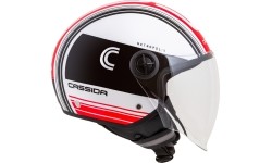 Kask motocyklowy Cassida Handy Metropolis czarny/biały/czerwony