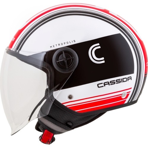 Kask motocyklowy Cassida Handy Metropolis czarny/biały/czerwony