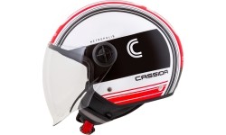 Kask motocyklowy Cassida Handy Metropolis czarny/biały/czerwony