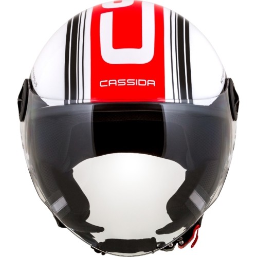 Kask motocyklowy Cassida Handy Metropolis czarny/biały/czerwony