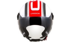 Kask motocyklowy Cassida Handy Metropolis czarny/biały/czerwony