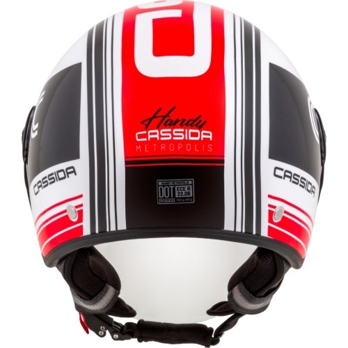 Kask motocyklowy Cassida Handy Metropolis czarny/biały/czerwony