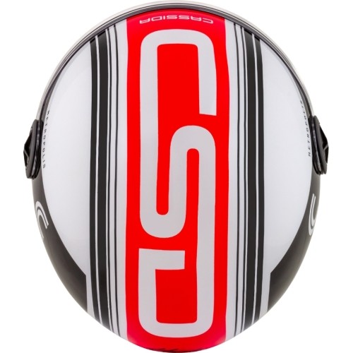 Kask motocyklowy Cassida Handy Metropolis czarny/biały/czerwony