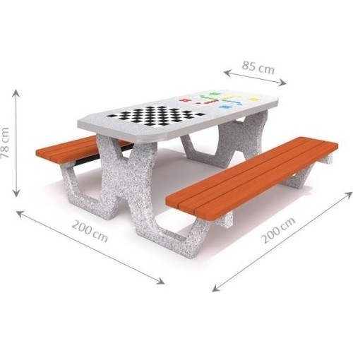 Stół betonowy do gry w szachy/warcaby/ludo Inter-Play 02