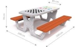 Stół betonowy do gry w szachy/warcaby/ludo Inter-Play 02