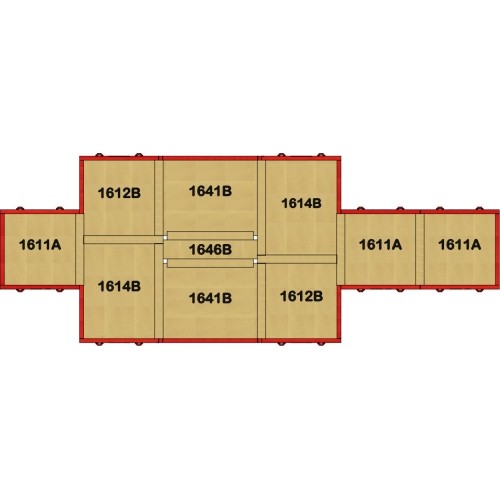 Zestaw materacy do lądowania na poręcze wyczynowe, 43 m², atest FIG