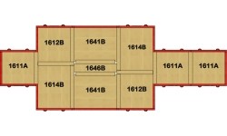 Zestaw materacy do lądowania na poręcze wyczynowe, 43 m², atest FIG