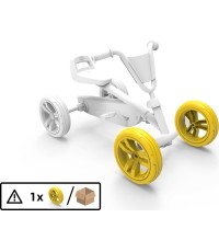 Koło 9x2 - przód żółty/żółty