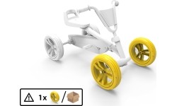 Koło 9x2 - przód żółty/żółty