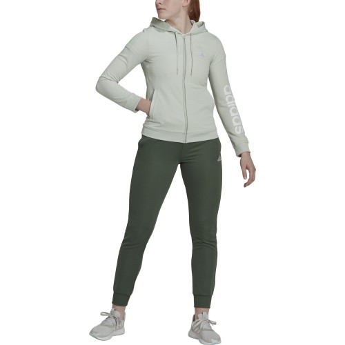 Dres damski Adidas W Lin FT TS, zielony HT7520