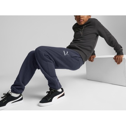 Spodnie sportowe młodzieżowe Puma Active Sports Sweatpants Tr Navy 670076 43